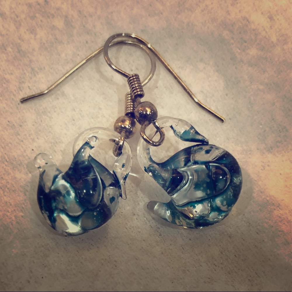 Swan bird earrings